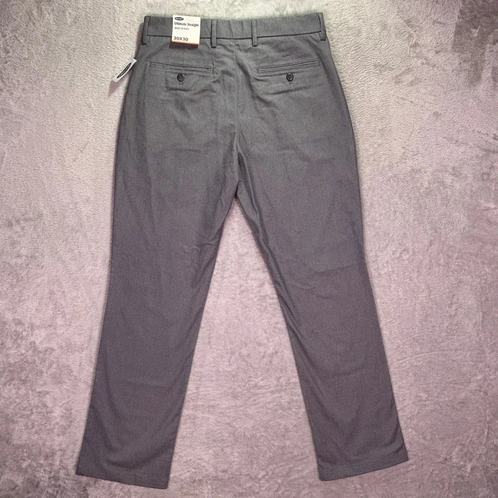NWT Old Navy Mens Ultimate Straight Khaki Sz 30x30 Light Grey Built-In Flex